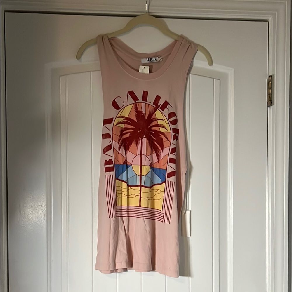 Pink Baja California Graphic Tank Top